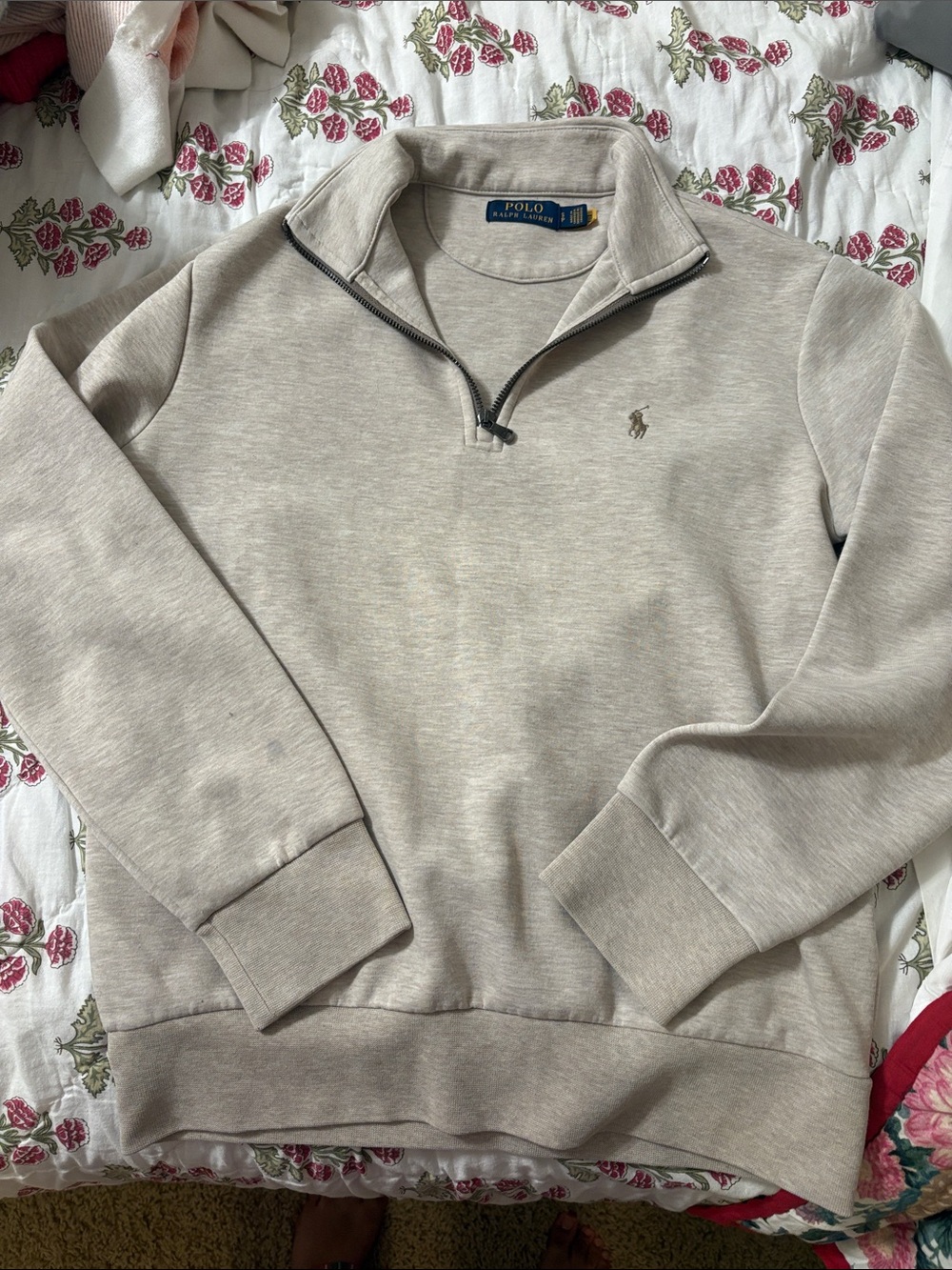 Polo by Ralph Lauren Light Beige Half-Zip Pullover Sweater size s